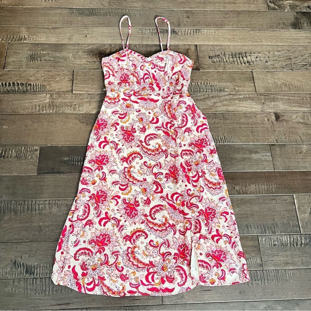 Jessica Simpson Floral Dress Red Pink S Summer Spring Paisley Print
